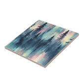 Waterverf Aurora Borealis Bos Tegeltje (Zijkant)