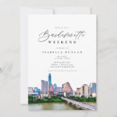 Waterverf Austin, Texas City Skyline Destination Kaart (Voorkant)