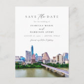 Waterverf Austin Texas Skyline Travel Destination Briefkaart (Voorkant)