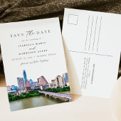 Waterverf Austin Texas Skyline Travel Destination Briefkaart