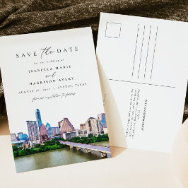 Waterverf Austin Texas Skyline Travel Destination Briefkaart