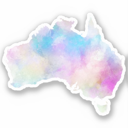 Waterverf Australia Sticker (Voorkant)