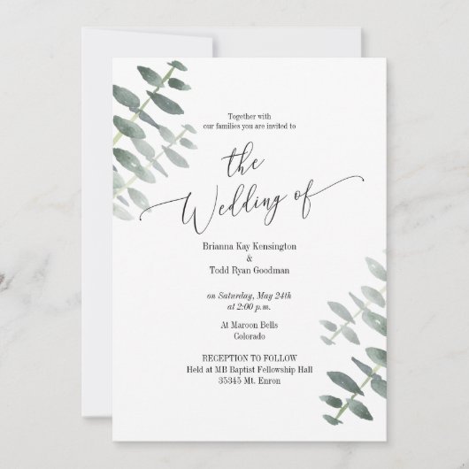 Waterverf Australian Eucalyptus Kaart (Voorkant)