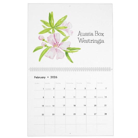 Waterverf Australian Native Flowers Kalender (Feb 2026)