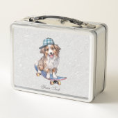Waterverf Australian Shepherd Metal Lunch Box (Achterkant)