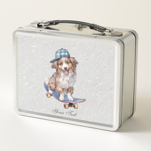 Waterverf Australian Shepherd Metal Lunch Box (Achterkant)