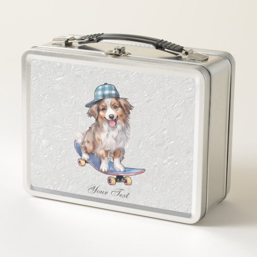 Waterverf Australian Shepherd Metal Lunch Box (Voorkant)