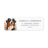 Waterverf Australian Shepherd Spring Flowers Etiket (Voorkant)