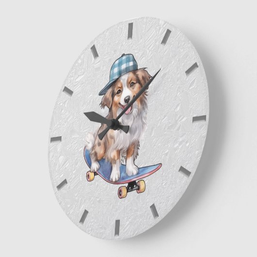 Waterverf Australian Shepherd Wall Clock Grote Klok (Hoek)