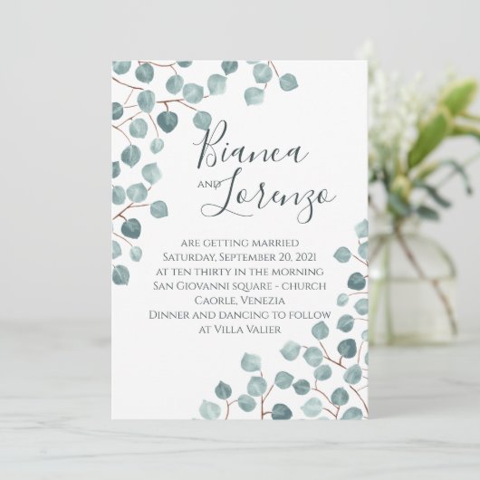 Waterverf Australische Flora Eucalyptus Kaart (Staand voorkant)