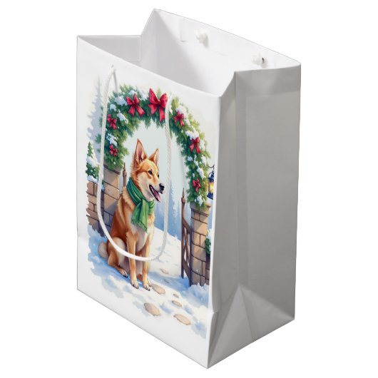Waterverf Australische Kelpie Landhek Medium Cadeauzakje (Voorkant Gekanteld)