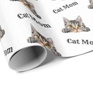 Waterverf Australische Mist Kat Moeder Patroon Cadeaupapier
