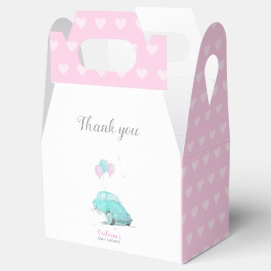 Waterverf auto Baby shower Girl Favor Box 🎈 Bedankdoosjes (Geopend)