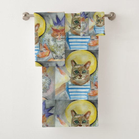 Waterverf auto's bad handdoek (Insitu)