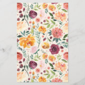 Waterverf Autumn Blooms Bar Mitzvah uitnodiging (Achterkant)