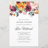 Waterverf Autumn Blooms Bar Mitzvah uitnodiging (Voorkant)