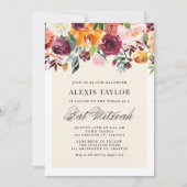  Waterverf Autumn Blooms Bart Mitzvah Kaart (Voorkant)