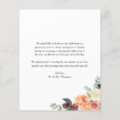 Waterverf Autumn Blooms Floral Hartelijk dank (Achterkant)