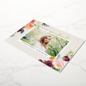 Waterverf Autumn Blooms Foto Afstuderen Folie Uitnodiging (Gedraaid)