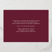 Waterverf Autumn Blooms Foto Afstuderen Folie Uitnodiging (Achterkant)