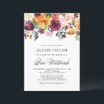 Waterverf Autumn Blooms Herfst Bar Mitzvah Kaart<br><div class="desc">Nodig familie en vrienden uit voor uw evenement met deze aanpasbare florale bar mitzvah uitnodiging. Het bevat waterverf herfst bloemen en een bijpassende achtergrond. Deze uitnodiging van de herfst, de florale bar mitzvah, zal perfect zijn voor herfst- of herfstgebeurtenissen. Personaliseer u door uw gegevens toe te voegen. Overeenkomende objecten zijn...</div>