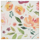 Waterverf Autumn Blooms Pattern Fabric Stof (Swatch)