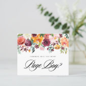 Waterverf Autumn Blooms Wil jij mijn paginaman zij (Staand voorkant)