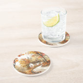 Waterverf Autumn Cottage Sandstone Onderzetter (Zijkant)