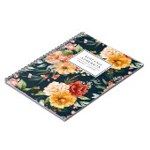 Waterverf Autumn Flowers en Greenery Pattern Notitieboek (Linkerzijde)