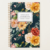 Waterverf Autumn Flowers en Greenery Pattern Planner (Voorkant)