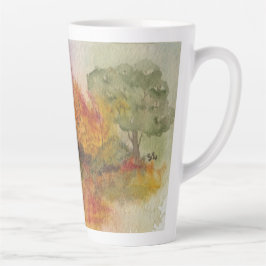 Waterverf Autumn Forest Scene Latte Mok