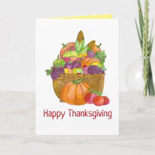 Waterverf Autumn Harvest Thanksgiving Kaart