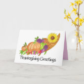Waterverf Autumn Harvest Thanksgiving Kaart (Gele Bloem)