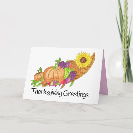 Waterverf Autumn Harvest Thanksgiving Kaart (Voorkant)