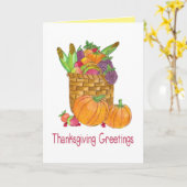 Waterverf Autumn Harvest Thanksgiving Kaart (Gele Bloem)