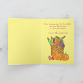 Waterverf Autumn Harvest Thanksgiving Kaart (Binnen)