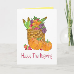 Waterverf Autumn Harvest Thanksgiving Kaart