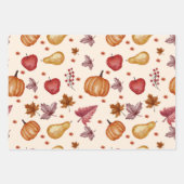 Waterverf Autumn herfst blad, pompoen, peren, appe Inpakpapier Vel (Voorkant 3)