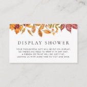 Waterverf Autumn Leaves Garland Display Shower Informatiekaartje (Voorkant)