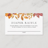 Waterverf Autumn Leaves Garland Luier Raffle Informatiekaartje (Voorkant)