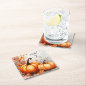 Waterverf Autumn Pumpkins Dankbaar Kartonnen Onderzetters (Insitu)