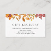 Waterverf Autumn verlaat Baby shower Informatiekaartje (Voorkant)