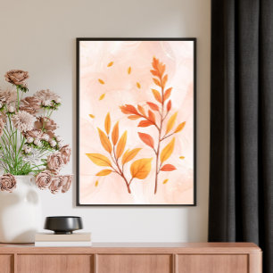 Waterverf Autumn verlaat botanisch Poster