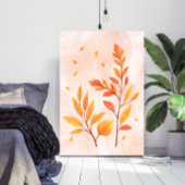 Waterverf Autumn verlaat botanisch Poster Canvas Afdruk
