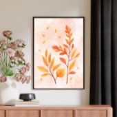 Waterverf Autumn verlaat botanisch Poster Canvas Afdruk