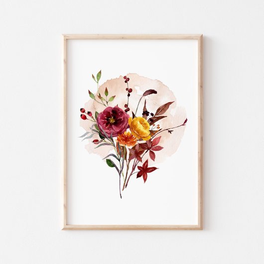 Waterverf Autumn Wildflower Poster