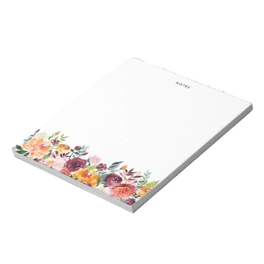 Waterverf Autums Blooms Herfst Aangepast Notitieblok (Linkerzijde)