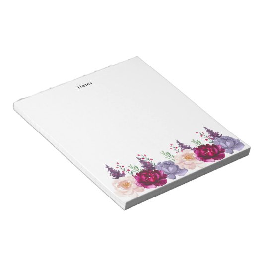 Waterverf Autums Blooms Herfst Custom Notitieblok (Schuin)