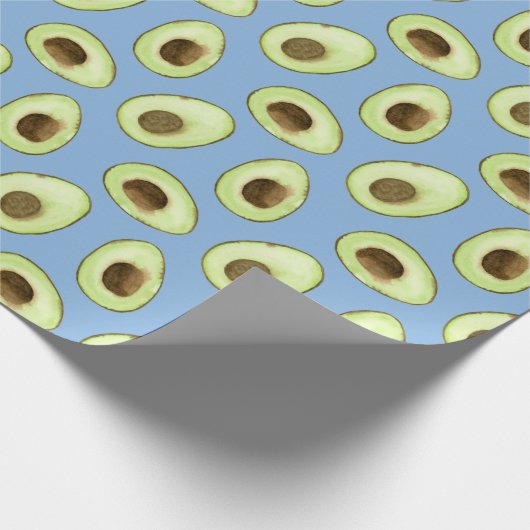 Waterverf Avocado Blue Cadeaupapier (Hoek)