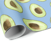 Waterverf Avocado Blue Cadeaupapier (Rol Hoek)